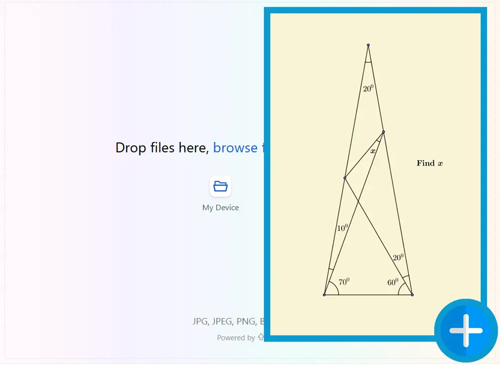 Upload a problem image.