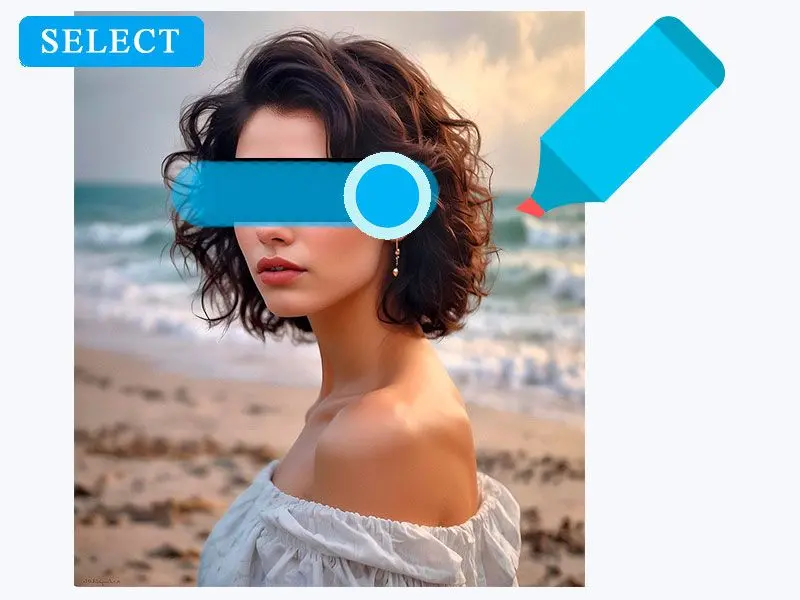 Select the censored area..