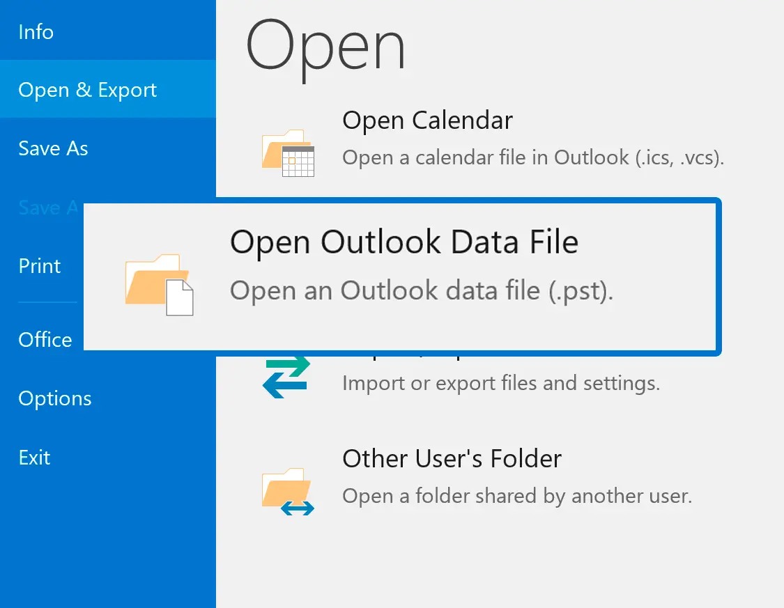Open the PST in Outlook.