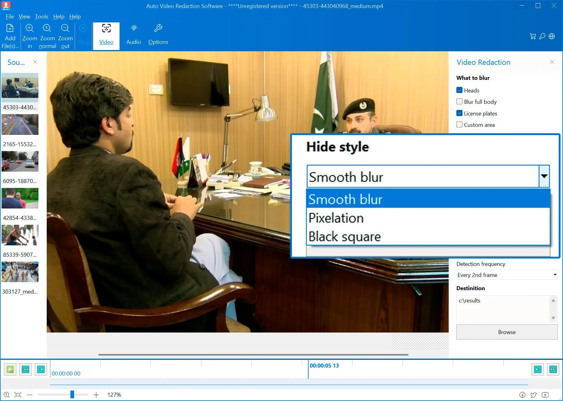 Choose a Blur Style.