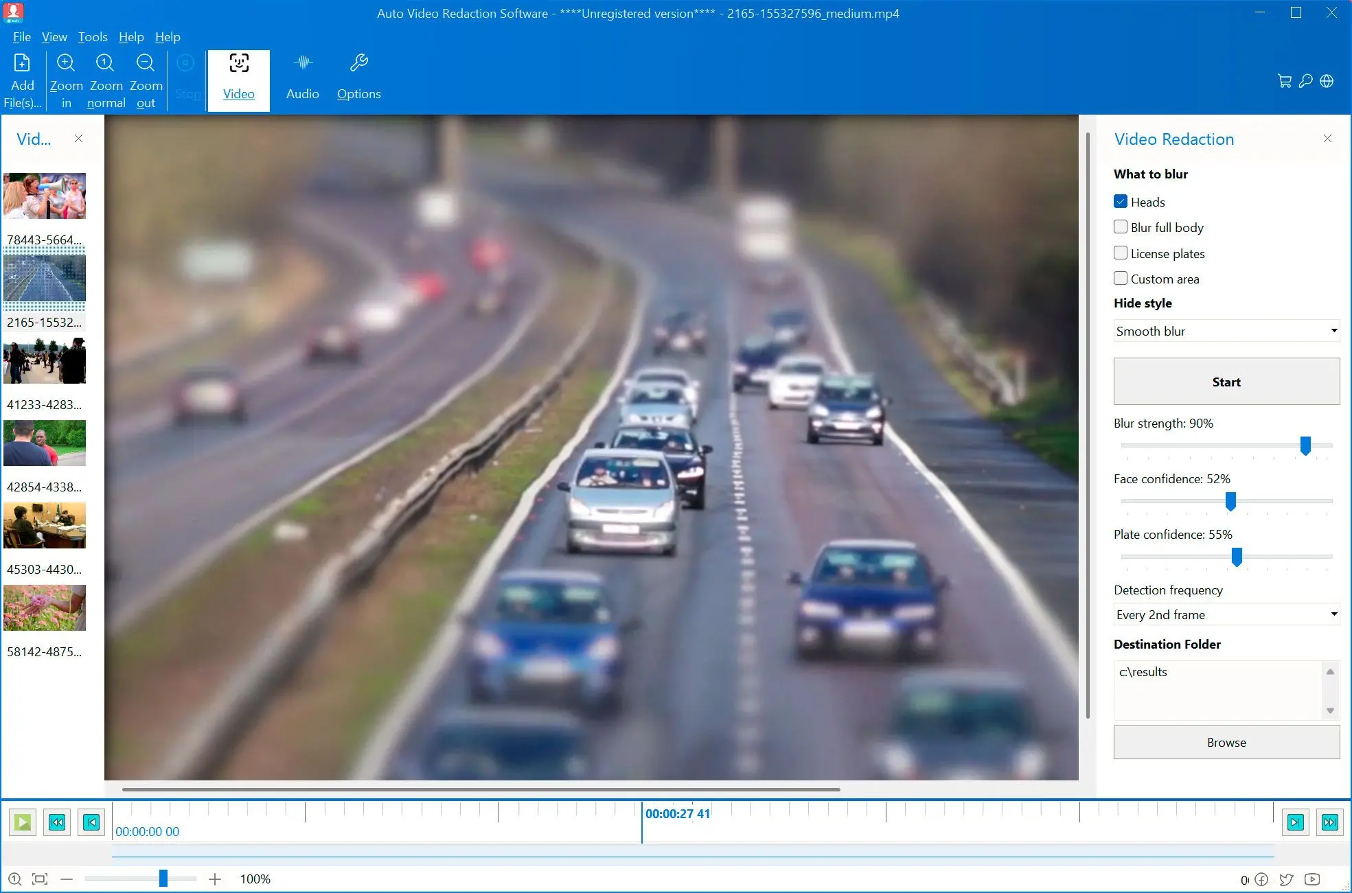 Auto Video Redaction Software Screenshot.