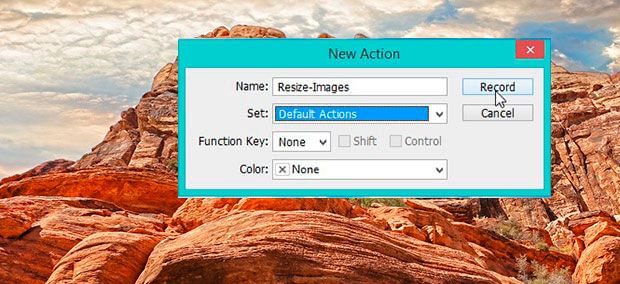 Image resizing action in photoshop.