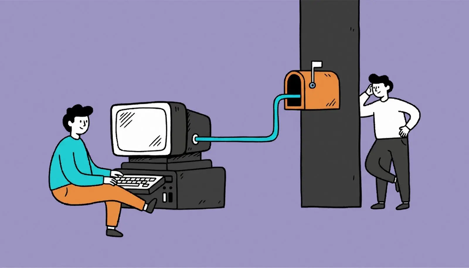 Email travels straight from your PC.