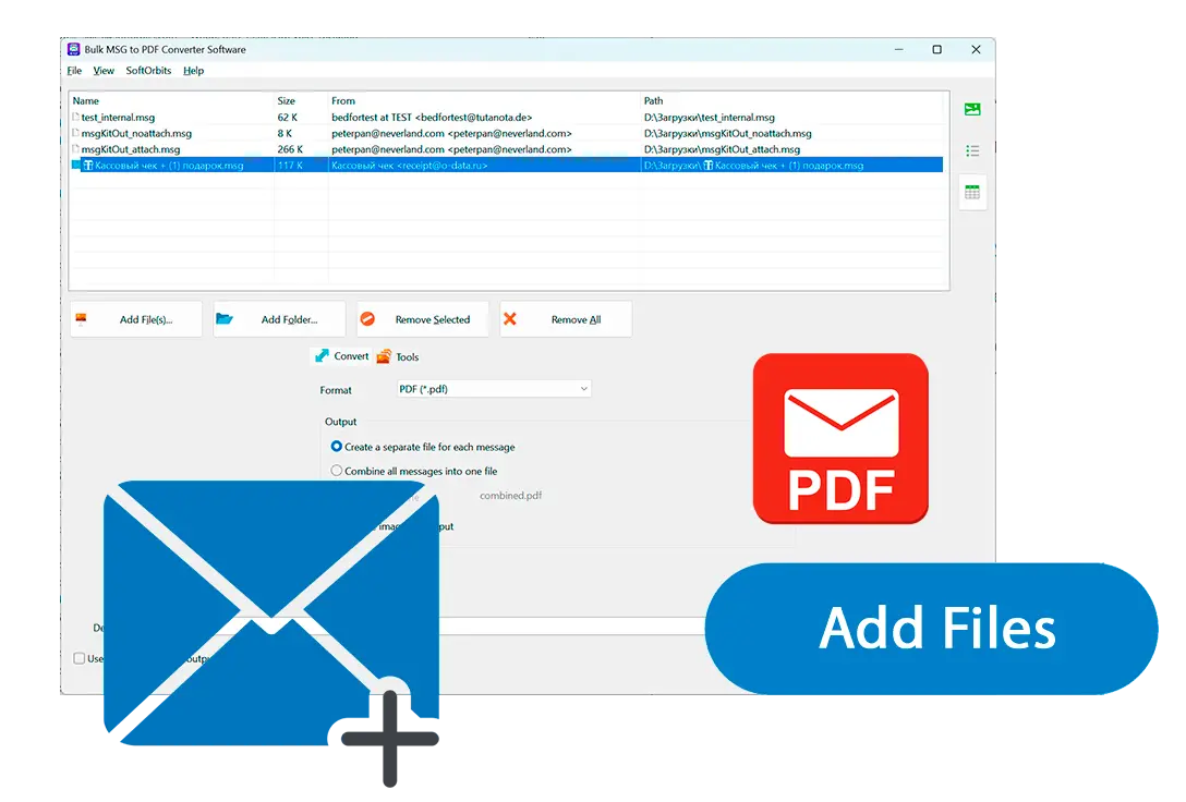 Add your email files.