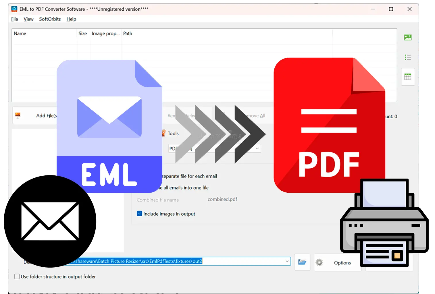 Export EML into printable PDF or HTML easily..