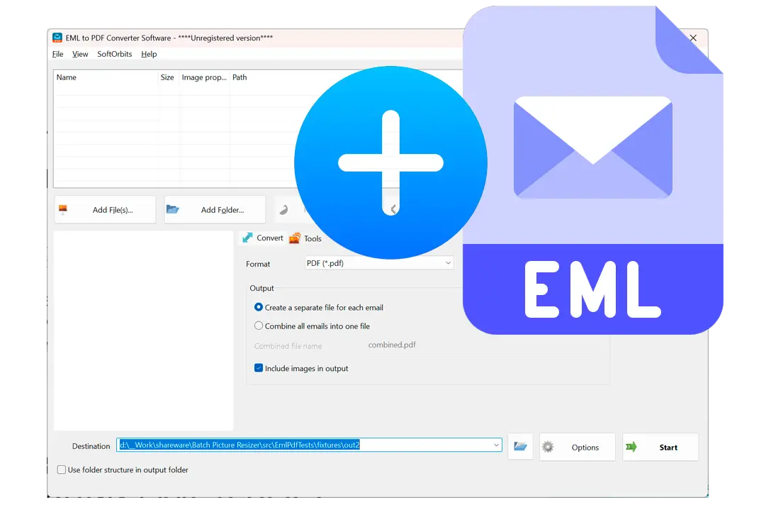 Add .EML files into the program..