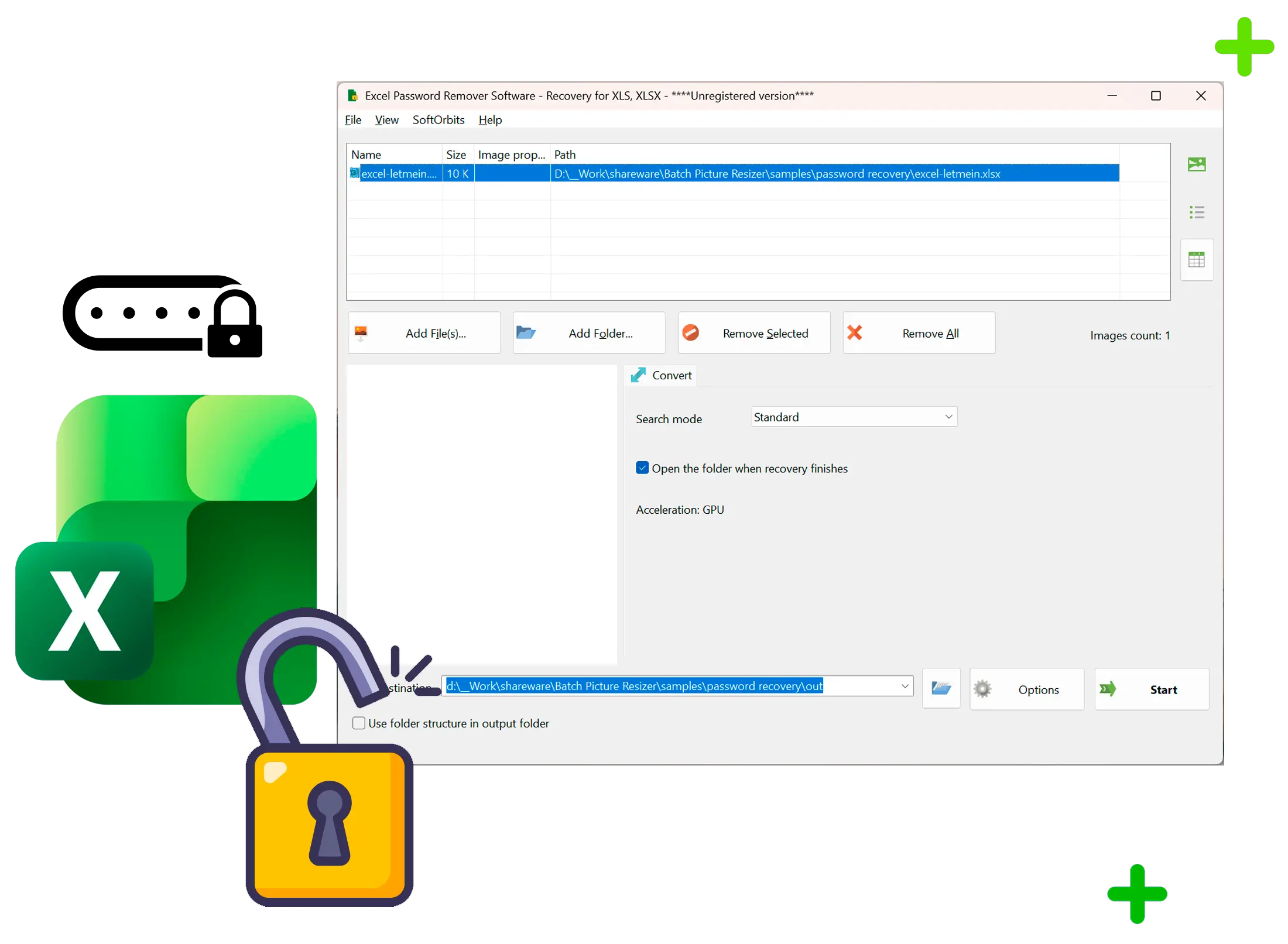 Excel Password Recovery Screenshot.
