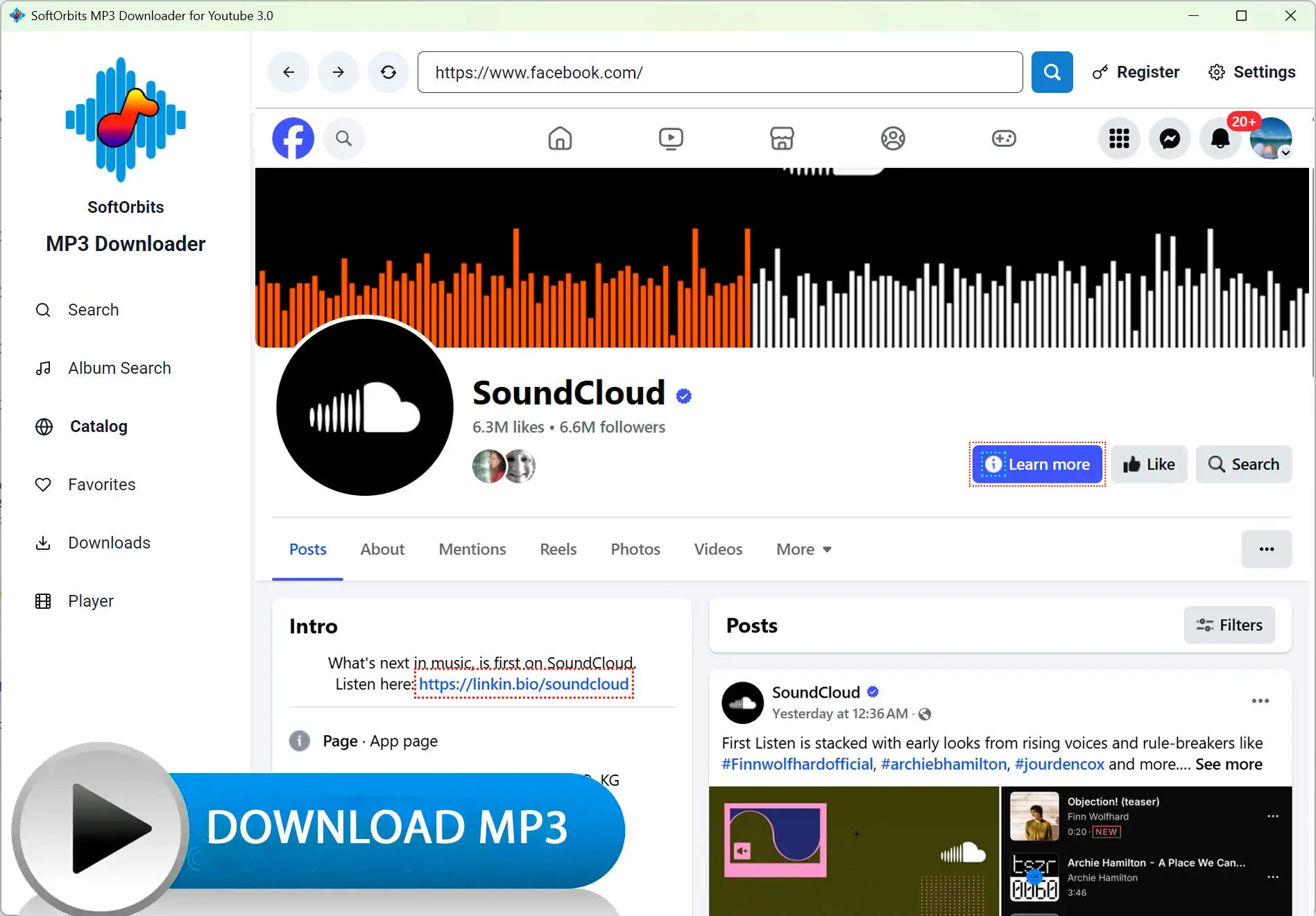 MP3 Downloader for Youtube: Screenshot.