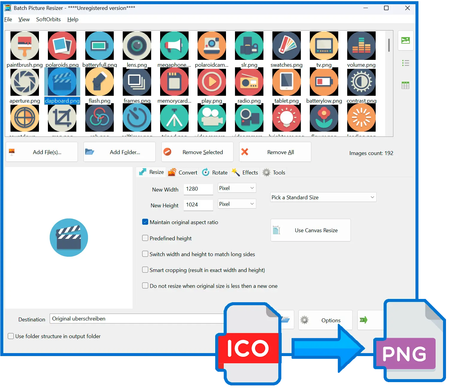 Batch Picture Resizer Screenshot.