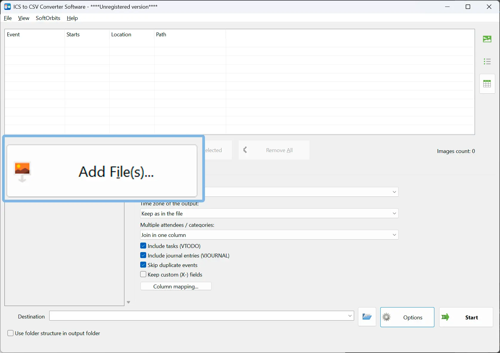 Add your calendar files.