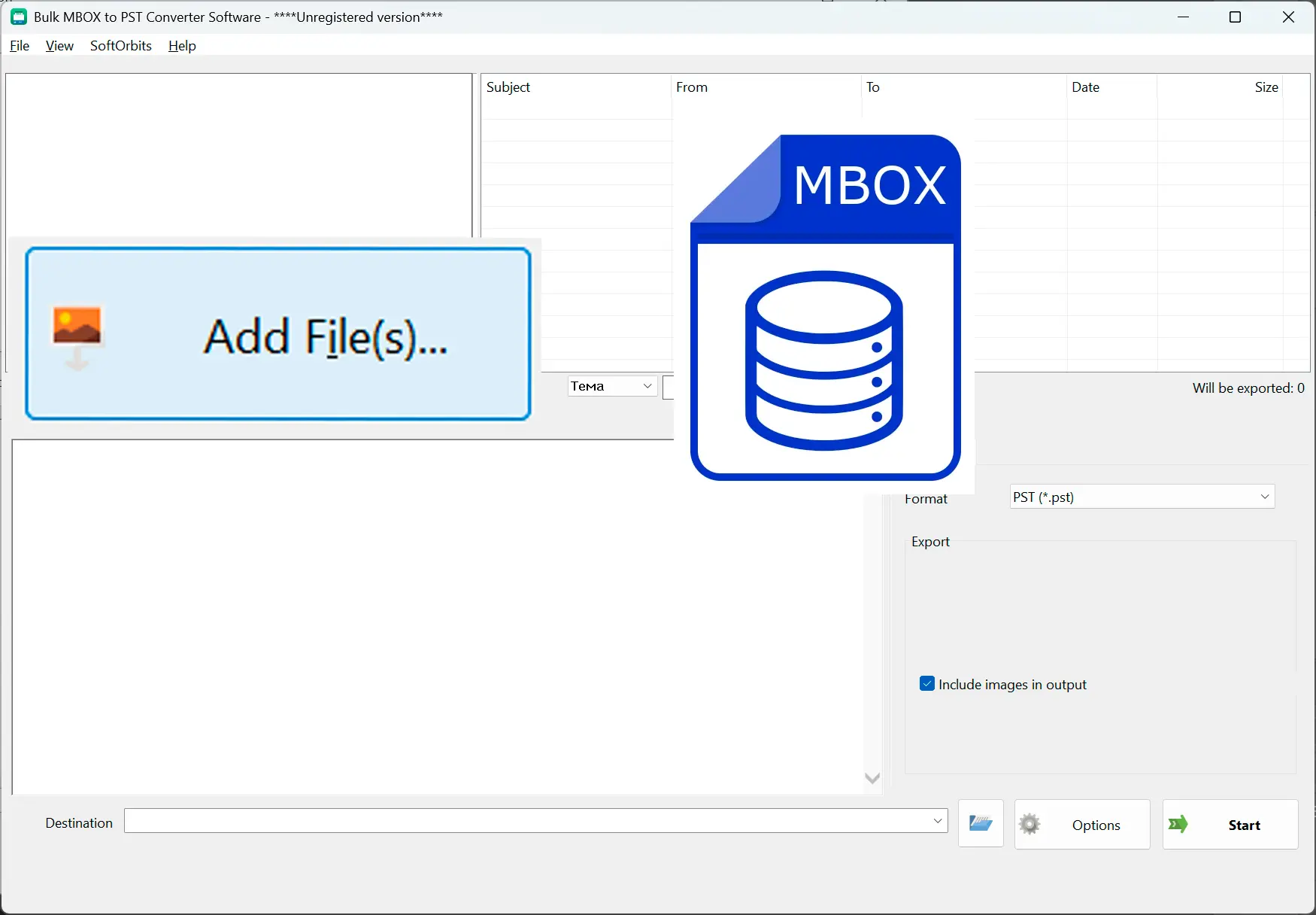 Add your MBOX files.