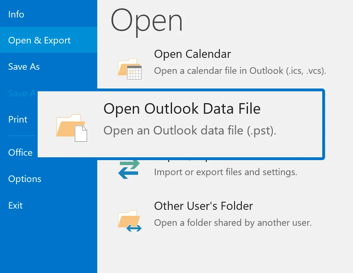 Open the PST in Outlook.