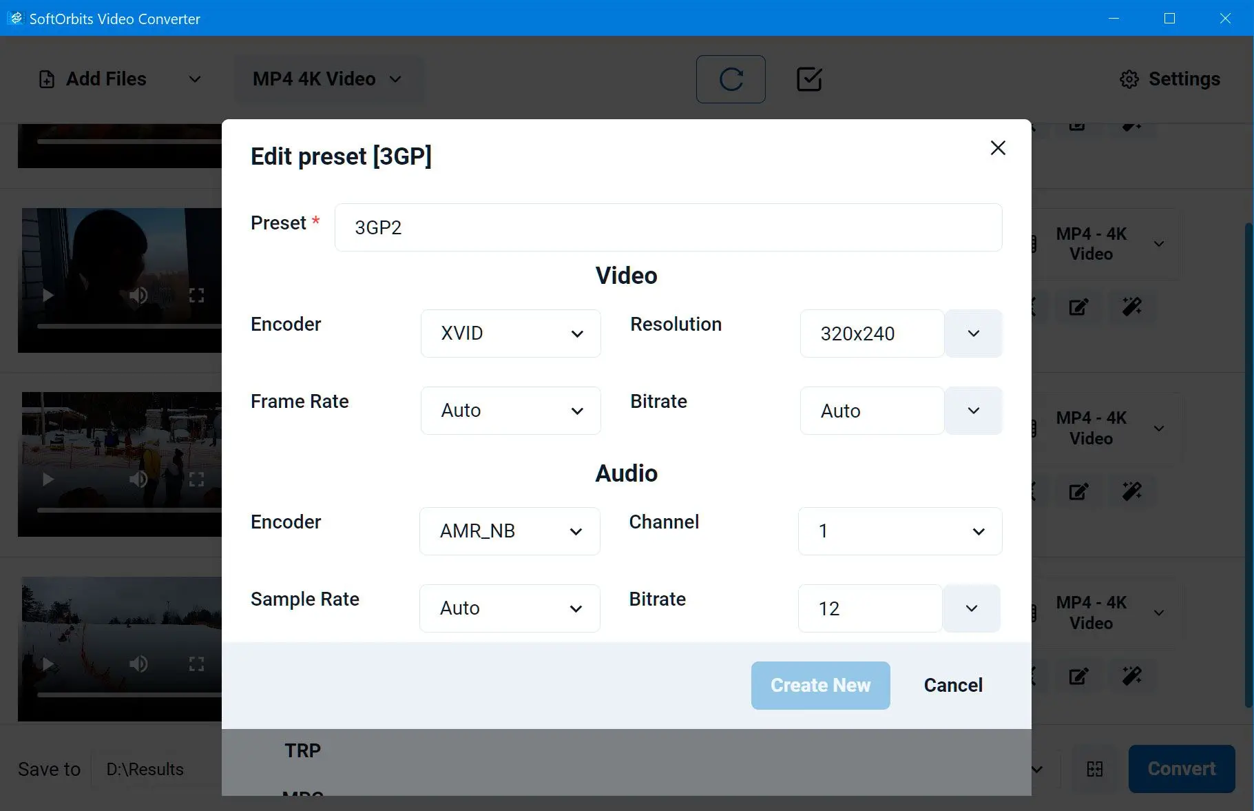 Customize 3GP Video and Audio Settings (Optional).
