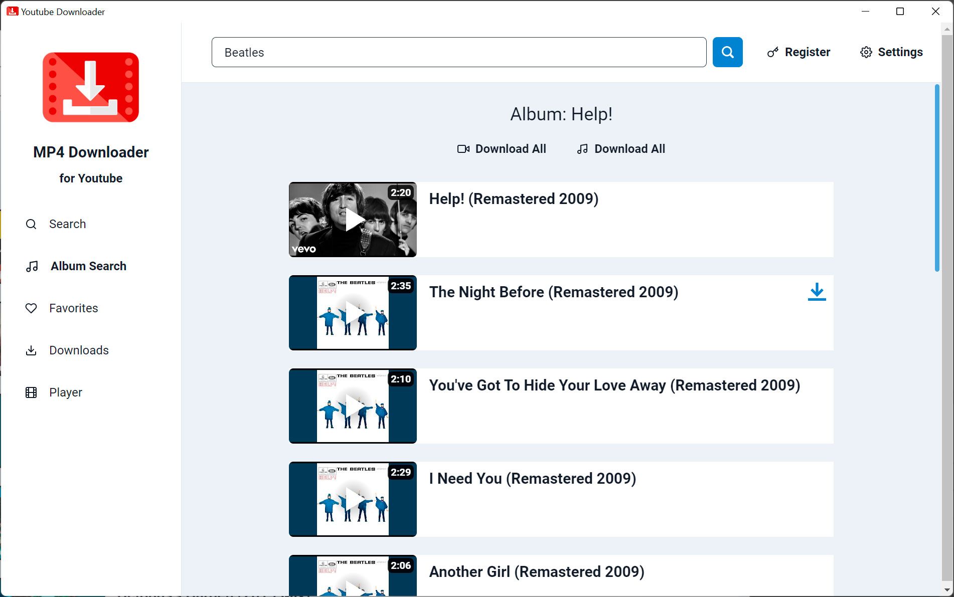 YouTube Album Downloader.