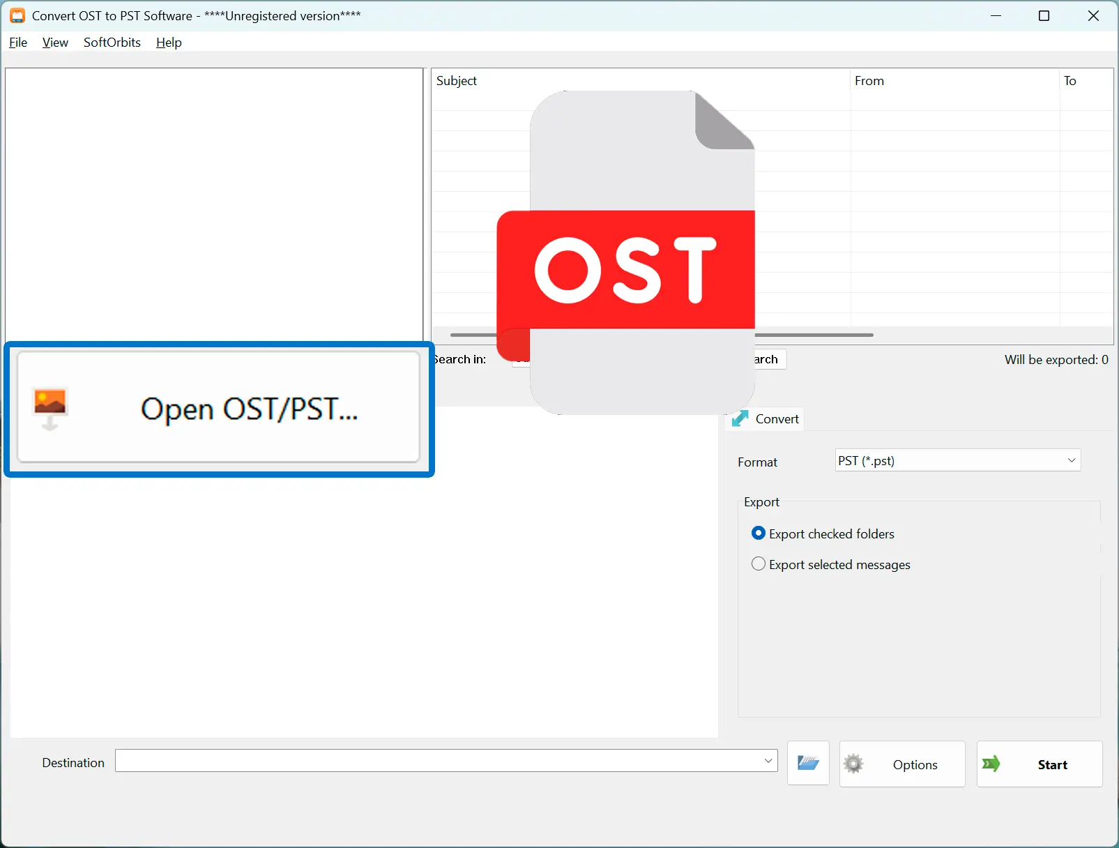 Add your OST file.