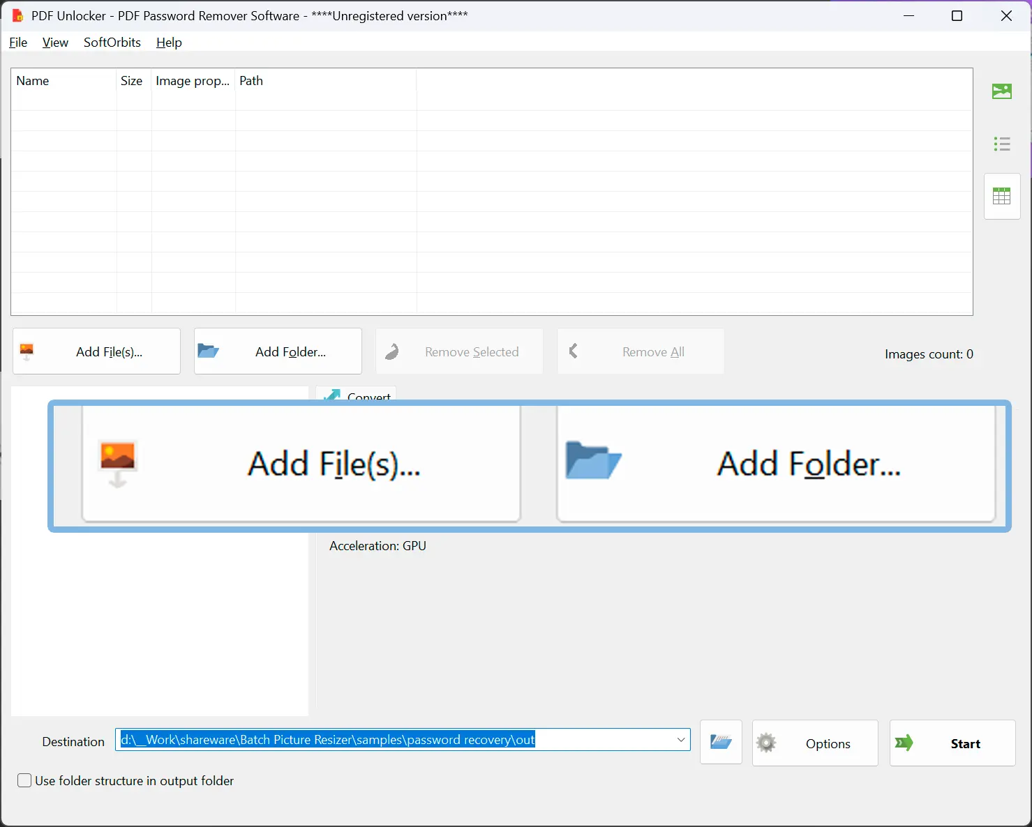 Add your PDF files.