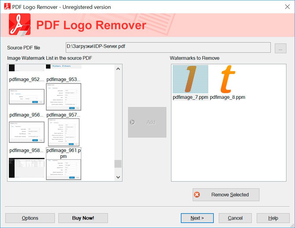 Remove watermark from pdf.