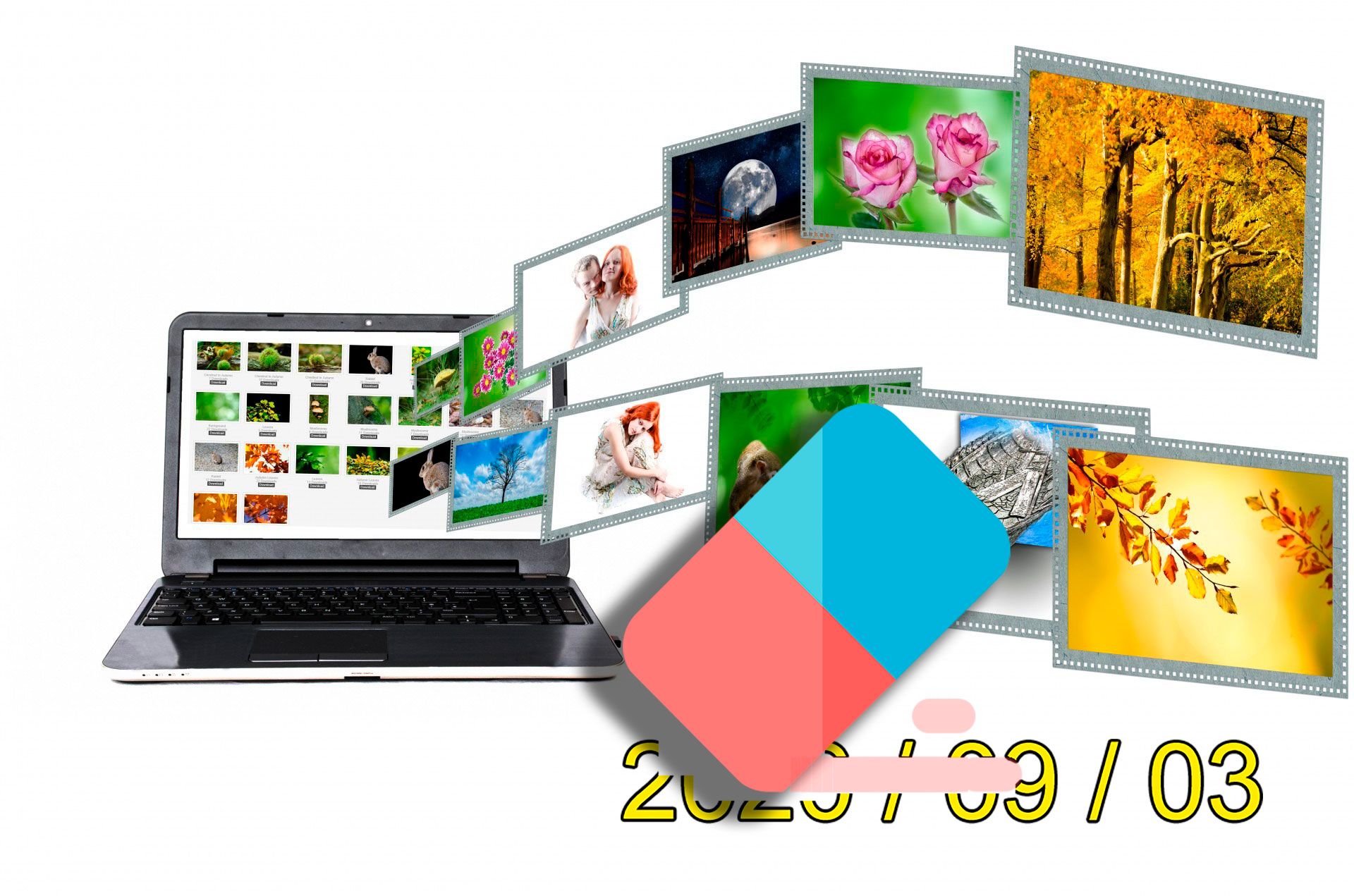 Remove watermarks from photos.