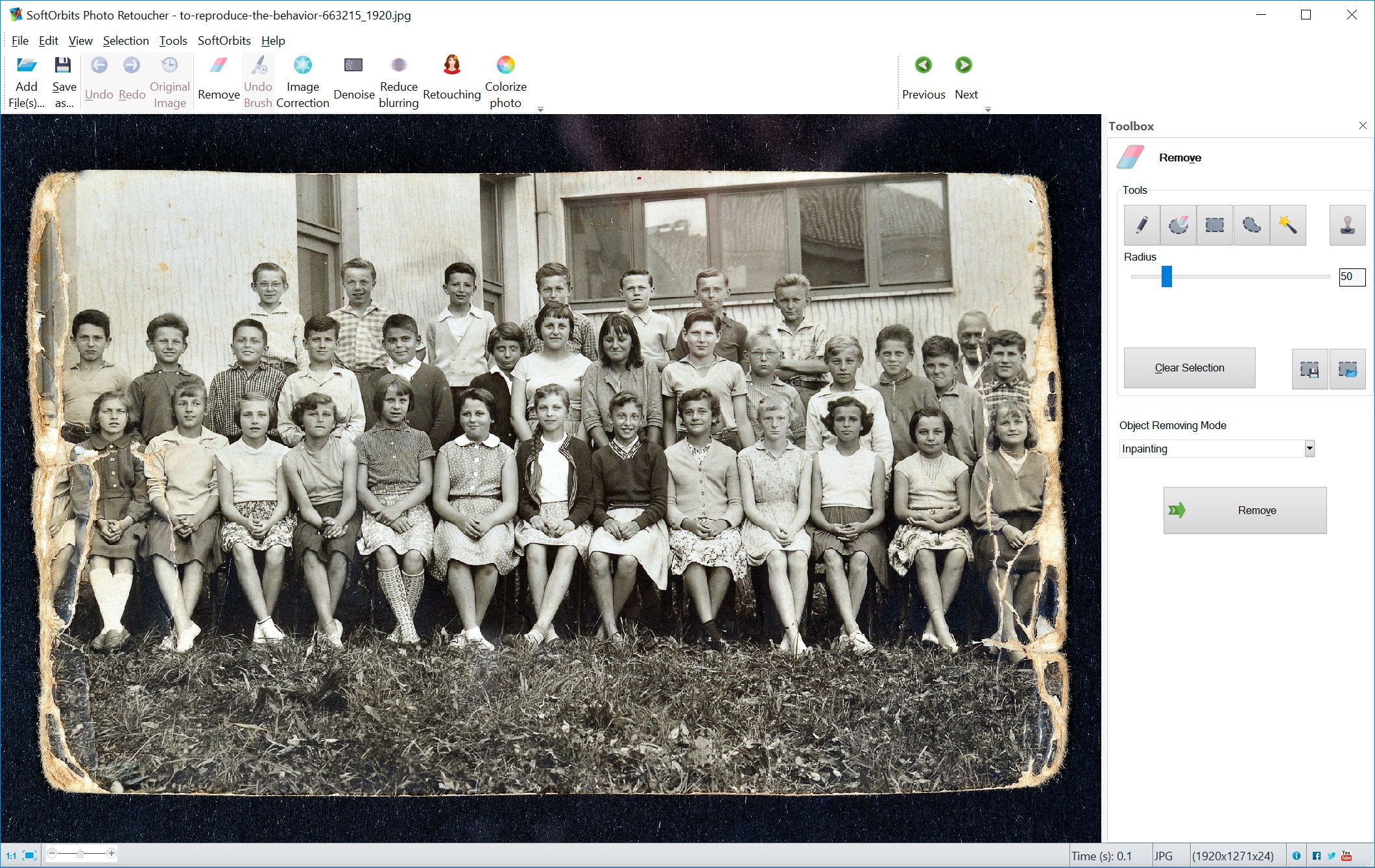 Old photo restoration software.