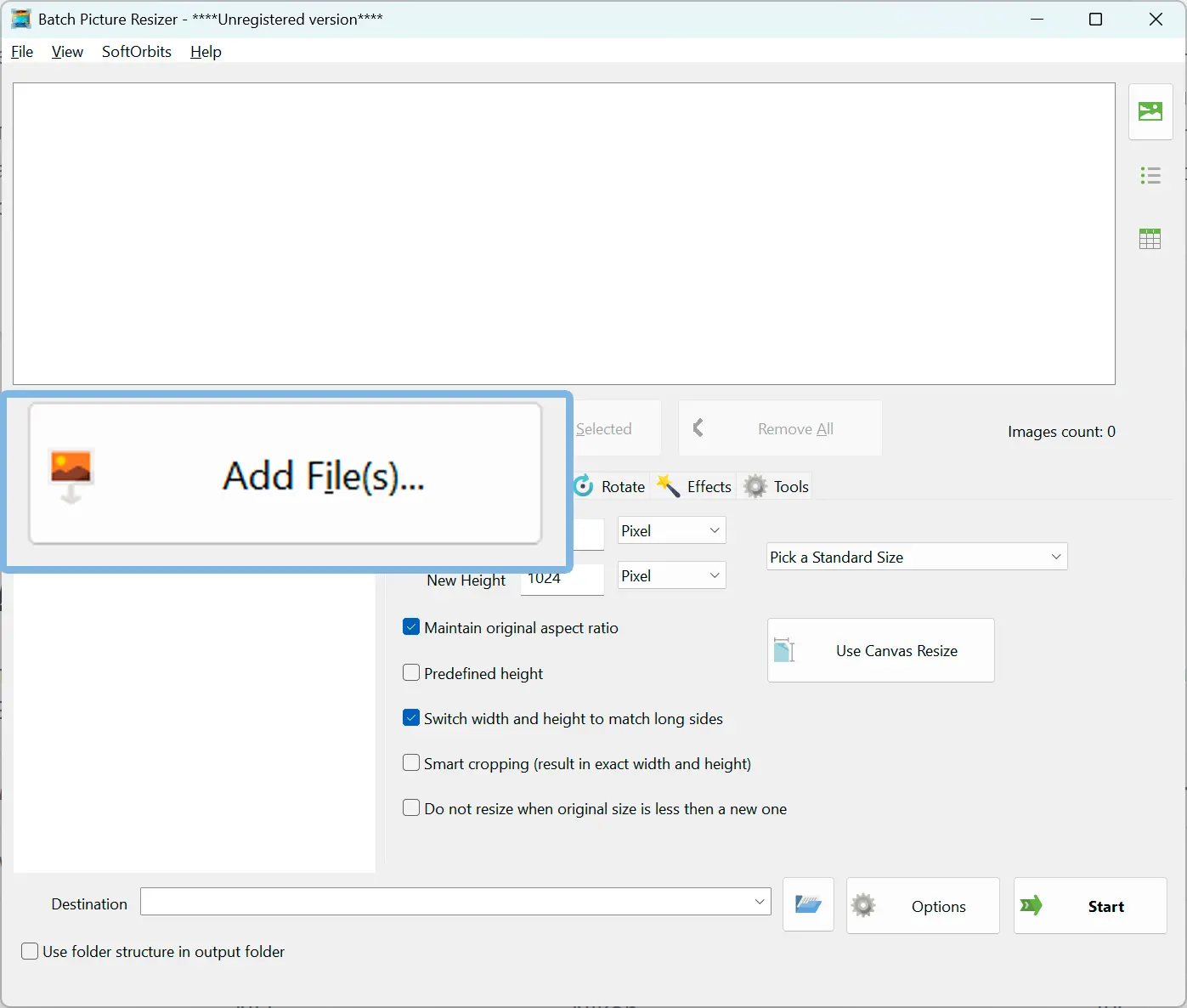 Add your RW2 files.