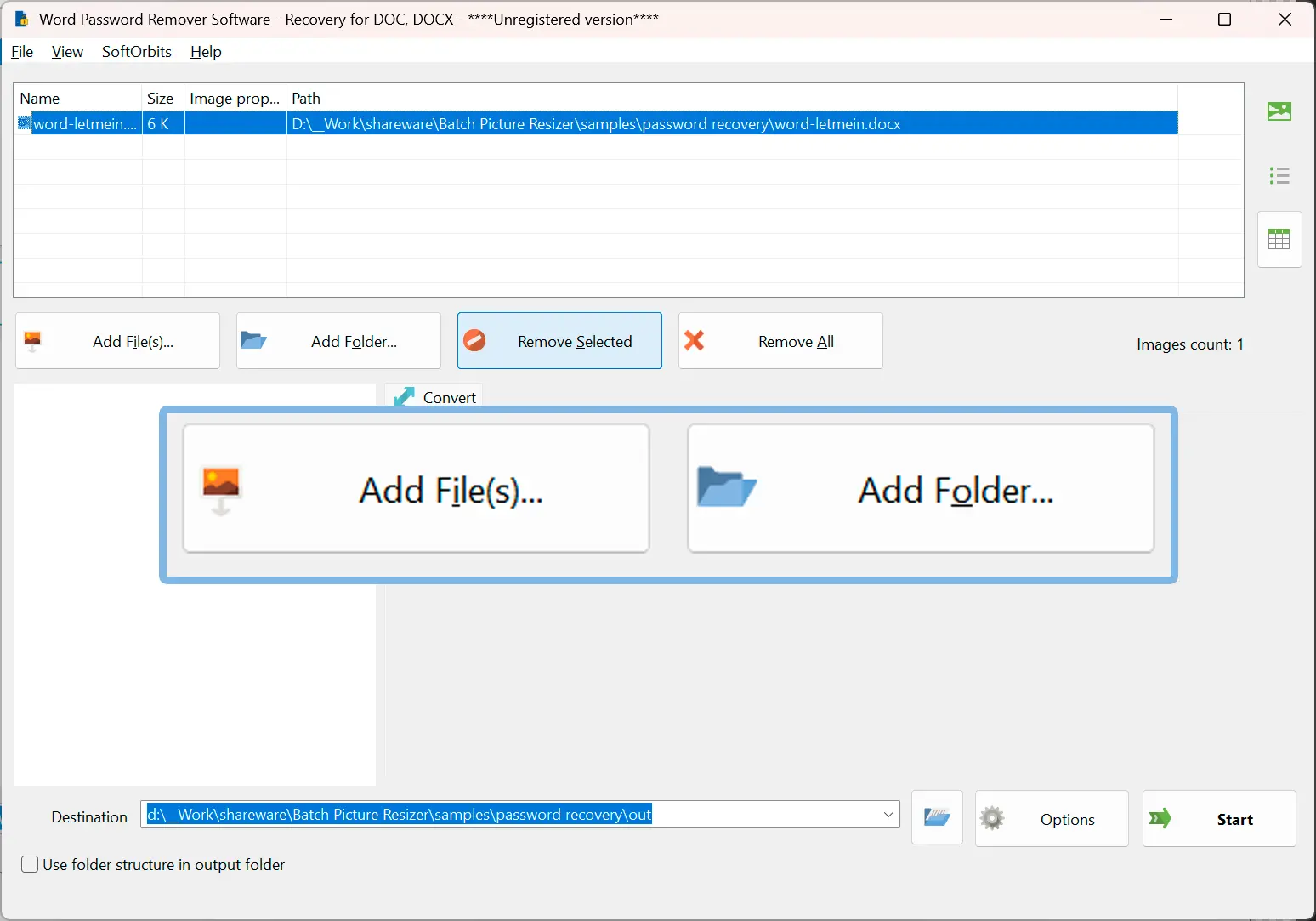 Add your Word files.