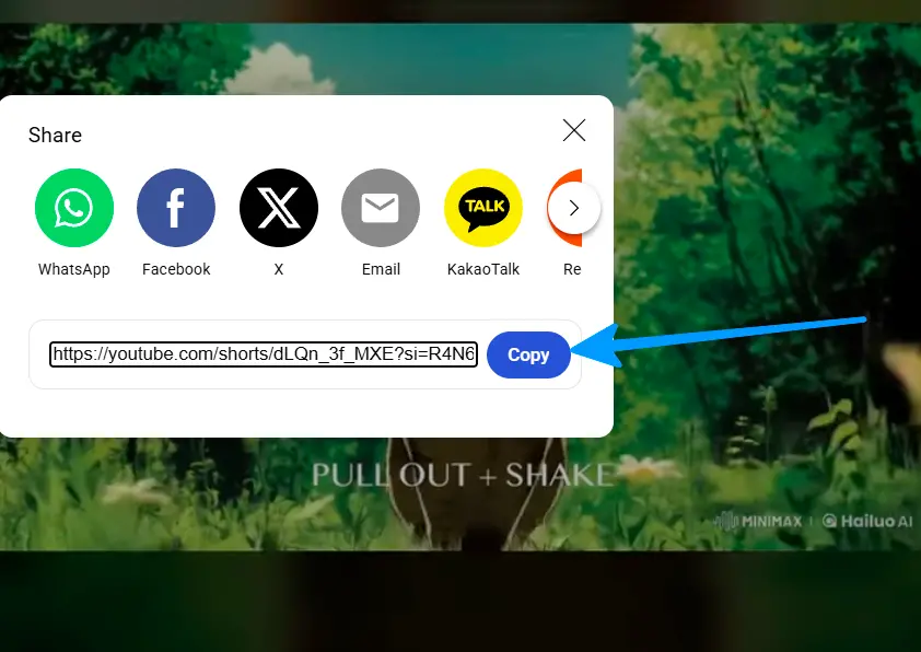 Copy the Short URL.