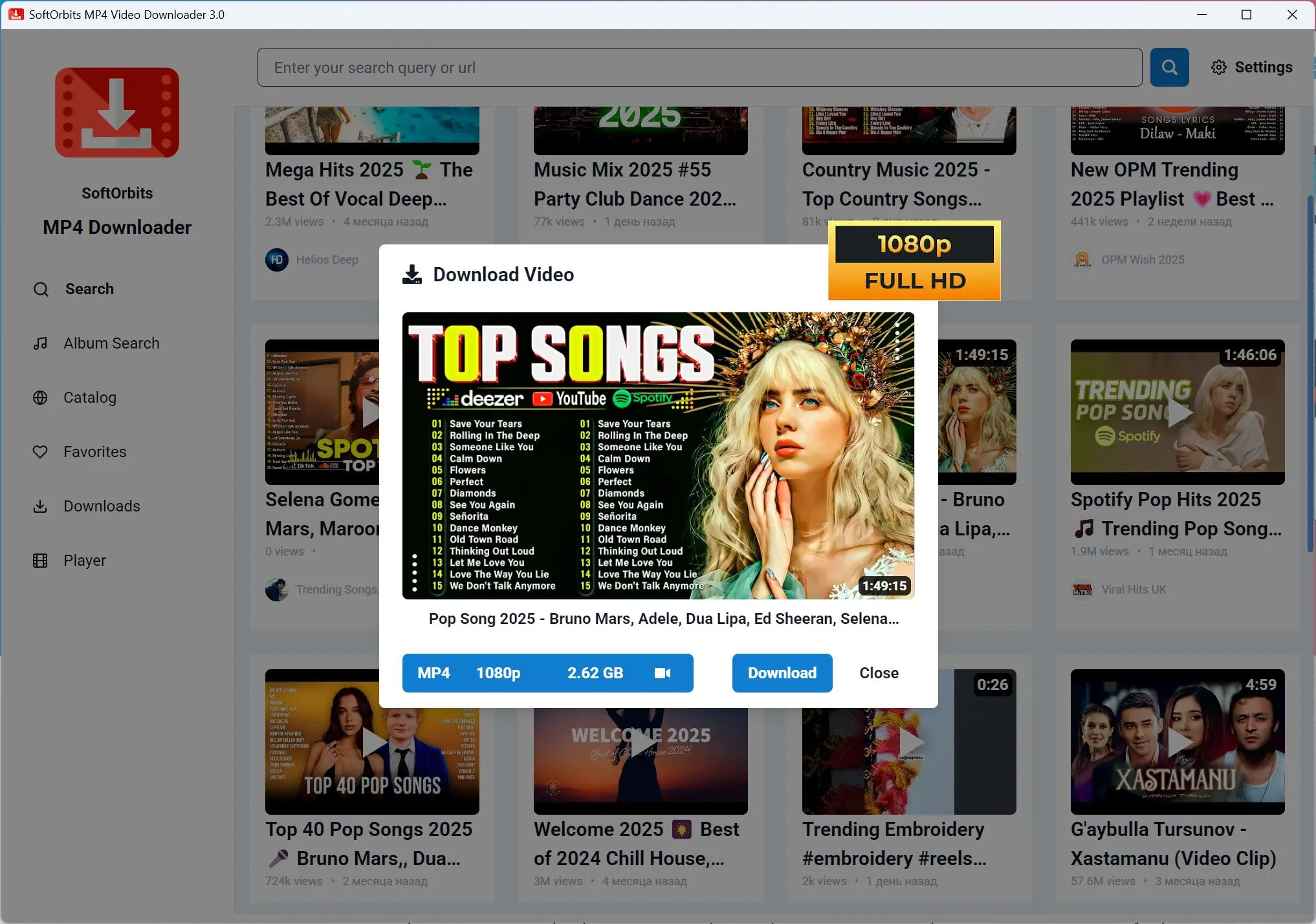MP4 Downloader for Youtube Screenshot.