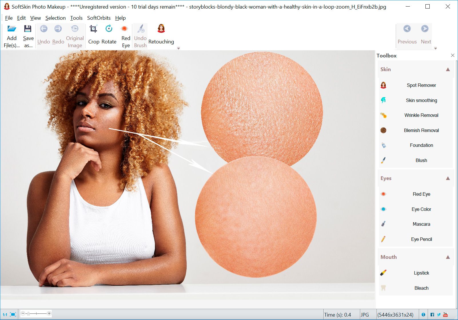 SoftSkin Photo Makeup Screenshot.