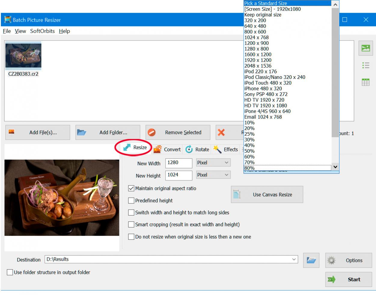 Convert cr2 to jpeg step 3. output format..
