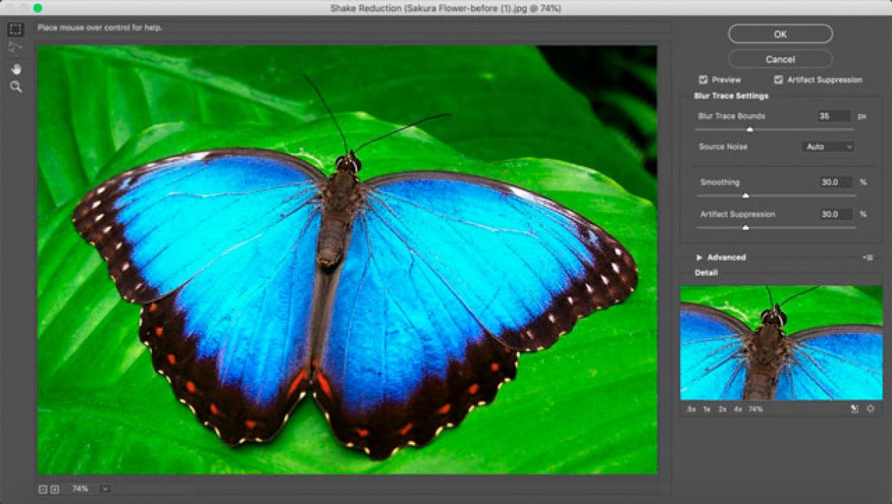remove shake blur in photoshop.