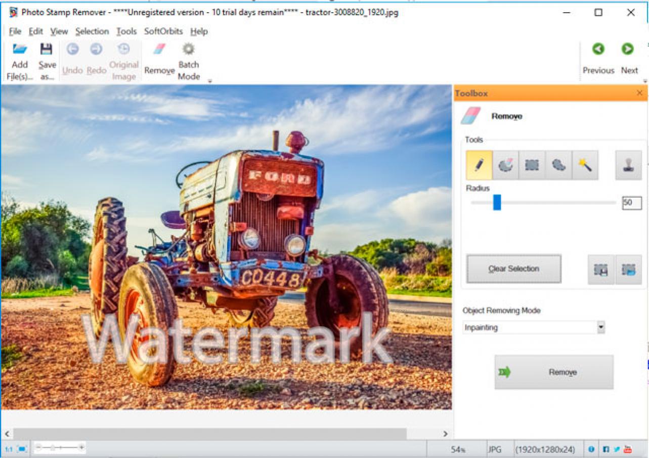 remove watermark from photo - before.