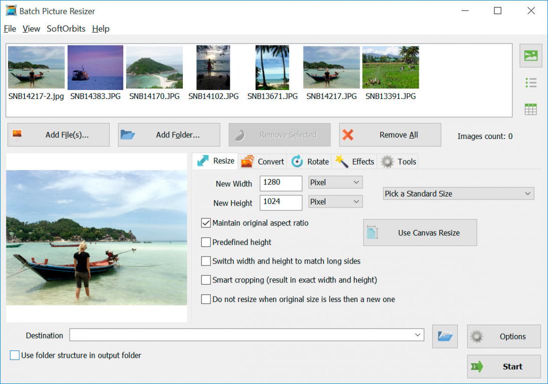 Batch Picture Resizer Screenshot.