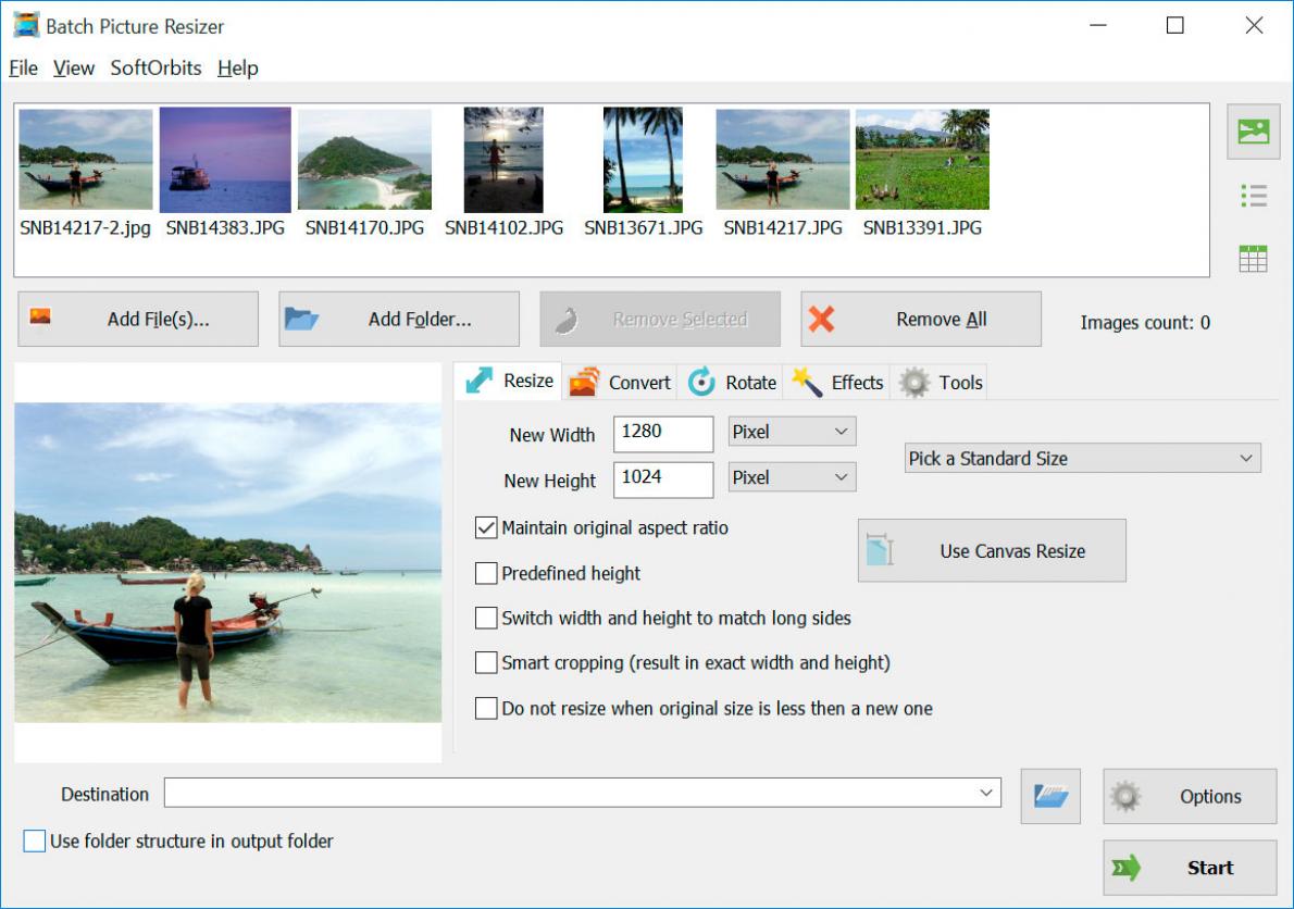 Batch Picture Resizer Screenshot.