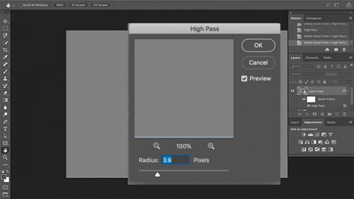 unblur in photoshop using high pass filter.